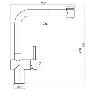Смеситель для кухни Florentina Палермо с выдвижным изливом серый шёлк